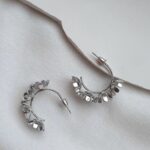 گوشواره گل نقره ای کد 196