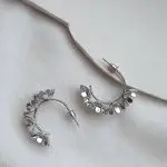 گوشواره گل نقره ای کد 196