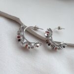 گوشواره گل نقره ای کد 196 - Image 2