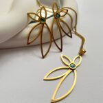 نیم ست گل طلایی کد 214