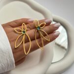 نیم ست گل طلایی کد 214 - Image 3