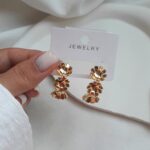 گوشواره گل طلایی کد 169 - Image 2