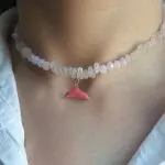 گردنبند وال صورتی کد 180