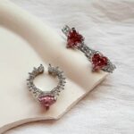 انگشتر قلب صورتی جواهری کد 236 - Image 3