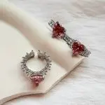 انگشتر قلب صورتی جواهری کد 236 - Image 3