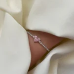 دستبند جواهری قلب صورتی - Image 2